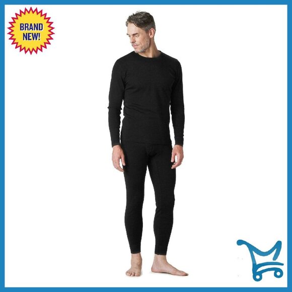 Men's 100% Merino Wool Thermal Base Layer Set Lightweight Midweight